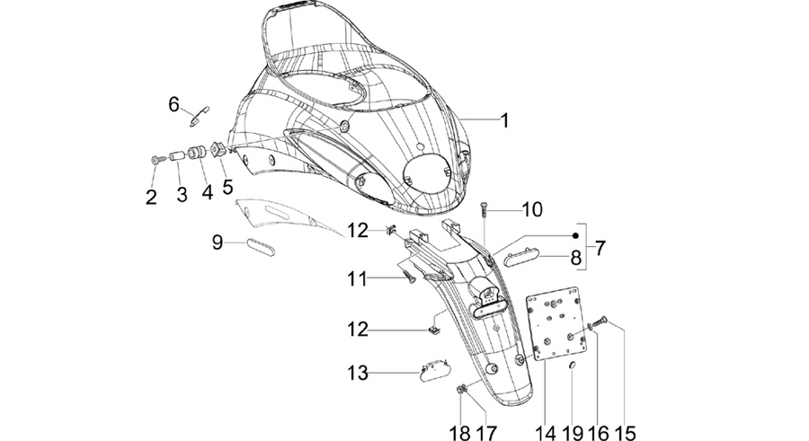 Rear cover - Splash guard