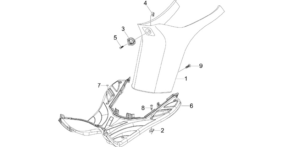 Central cover - Footrests