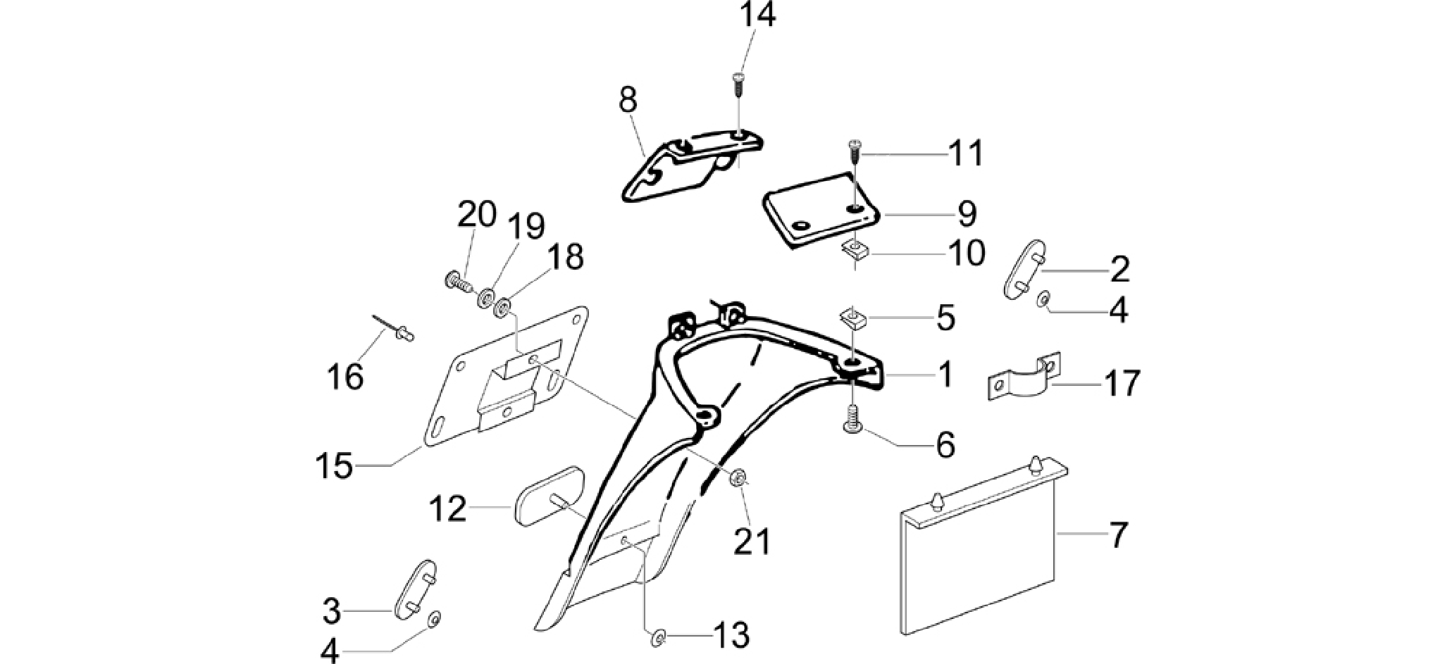 Rear cover - Splash guard