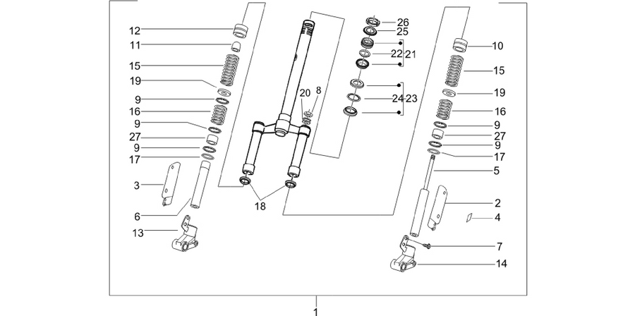 Fork/steering tube - Steering bearing unit