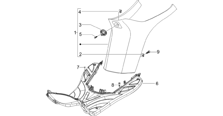 Central cover - Footrests
