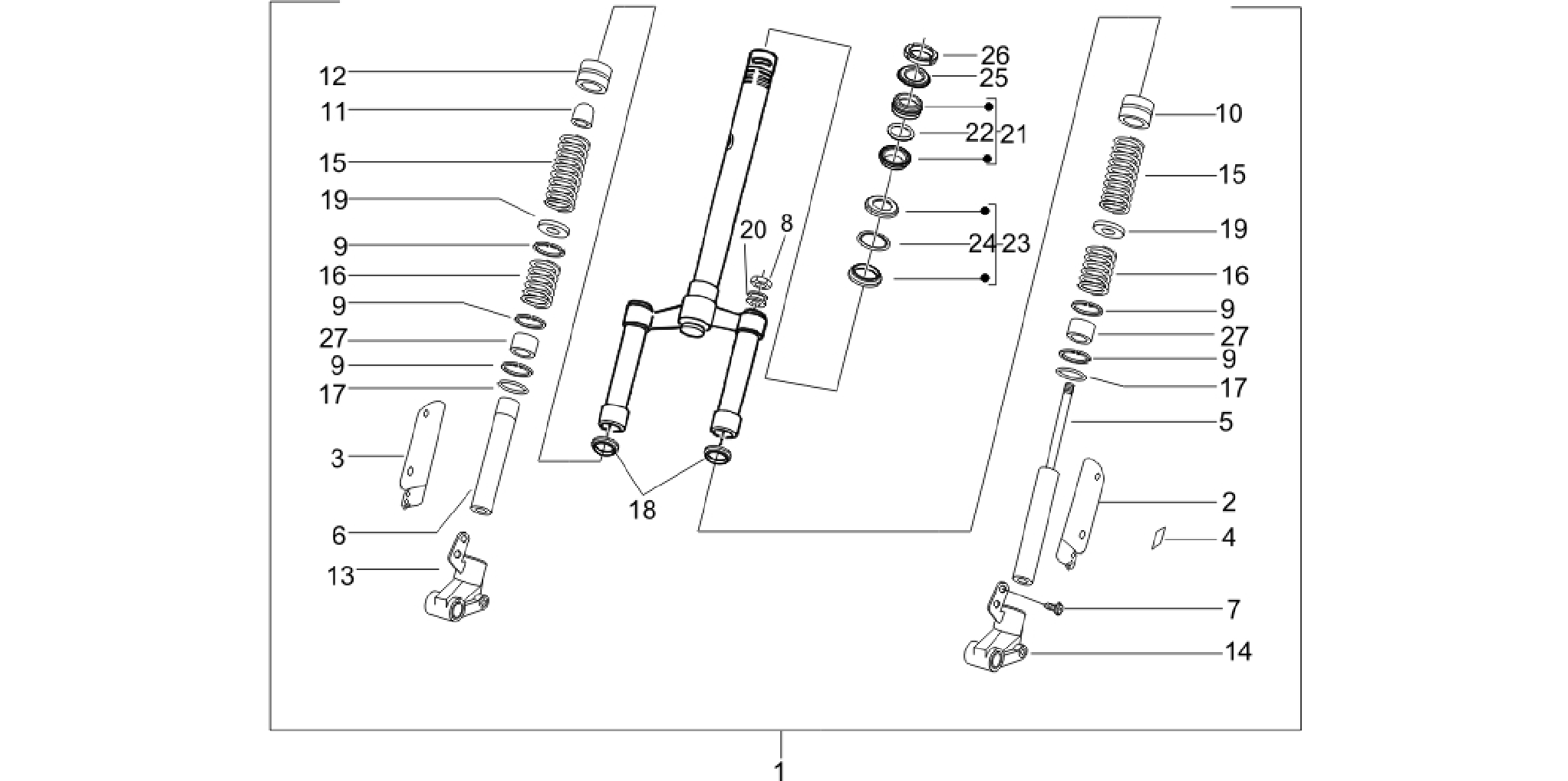 Fork/steering tube - Steering bearing unit