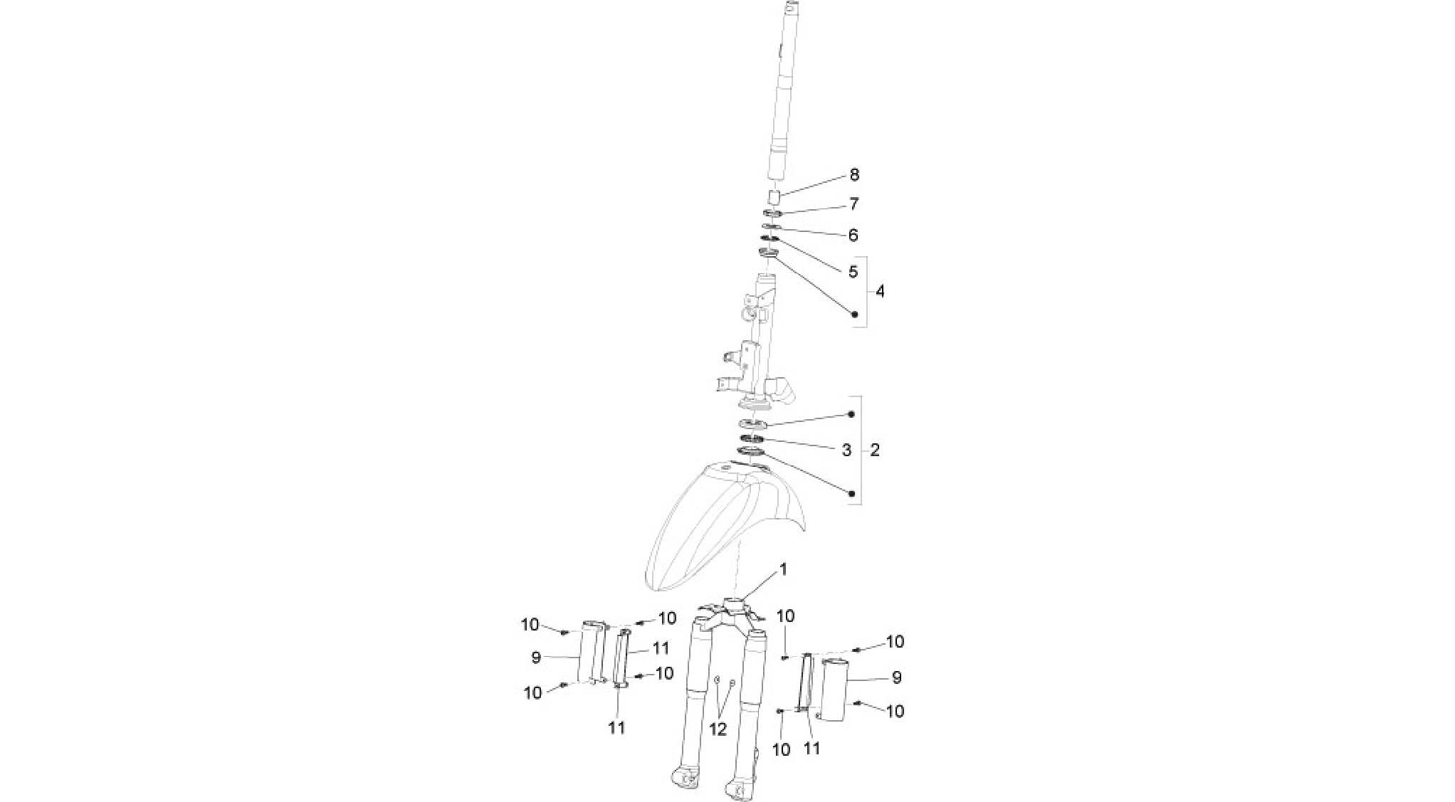 Fork/steering tube - Steering bearing unit