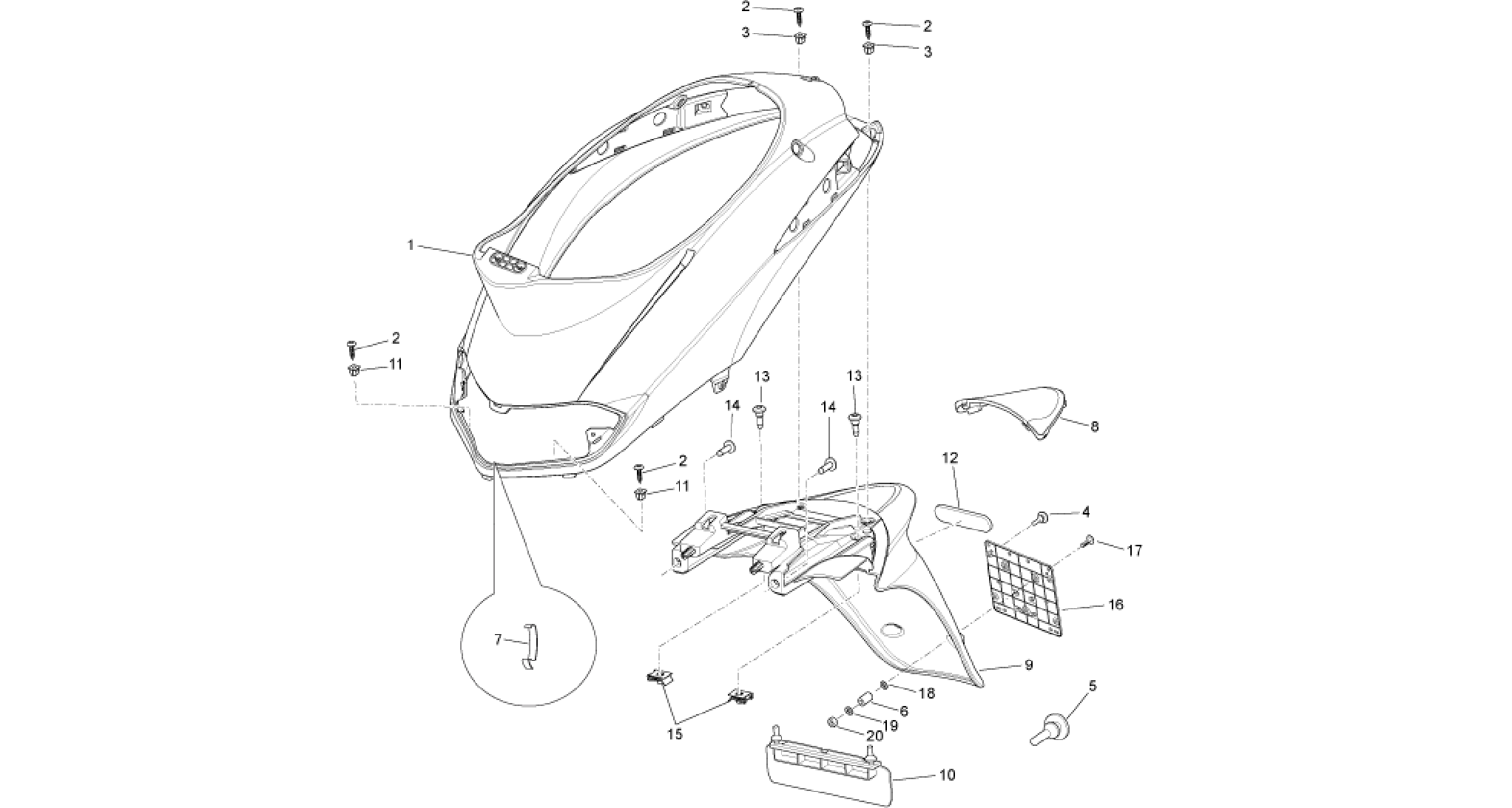 Rear cover - Splash guard