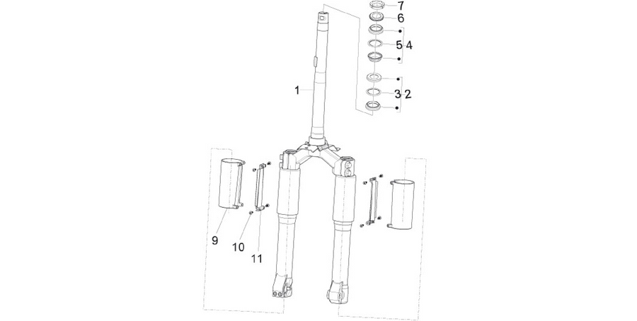 Fork/steering tube - Steering bearing unit