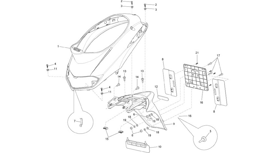 Rear cover - Splash guard
