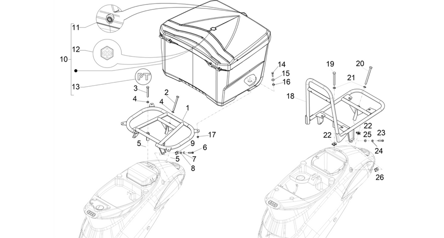 Rear luggage rack