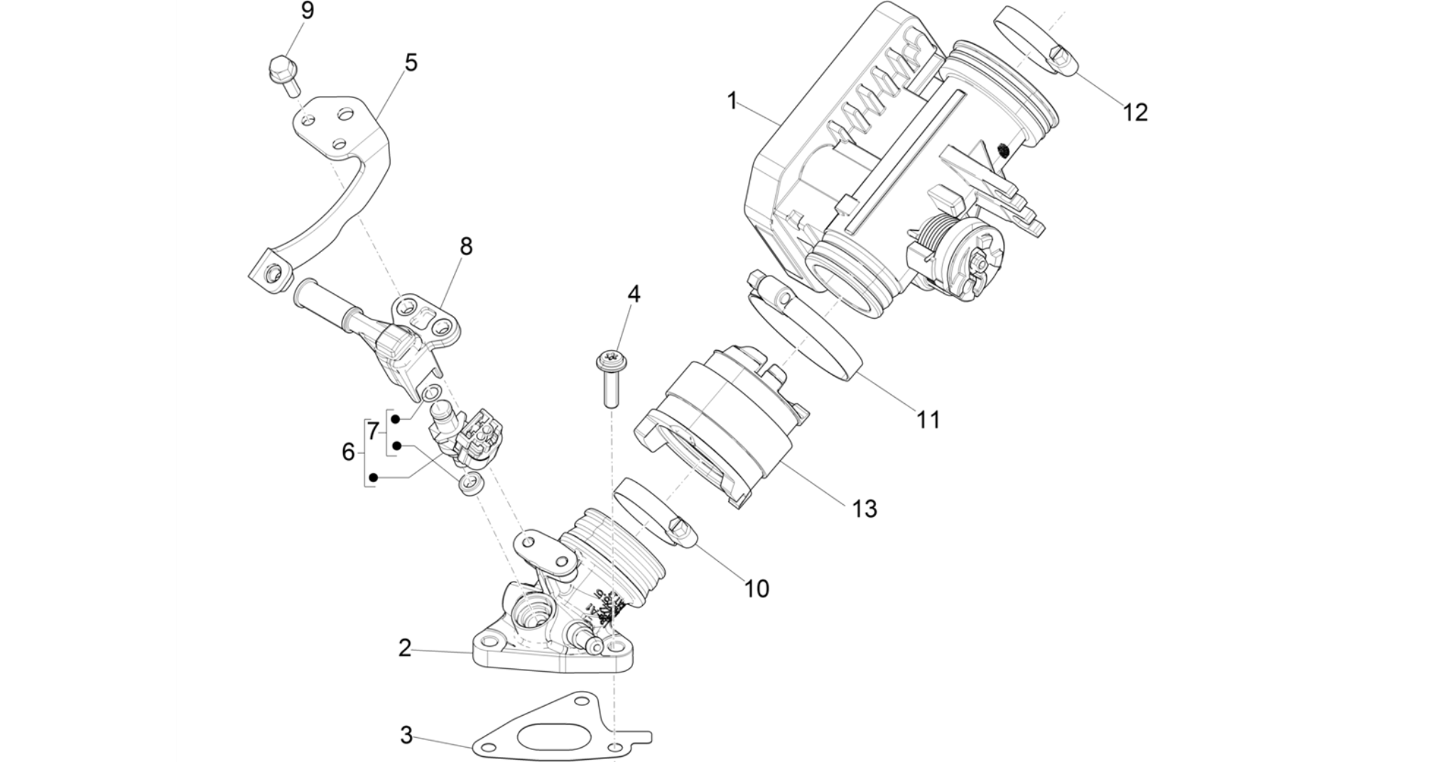 Throttle body - Injector - Induction joint