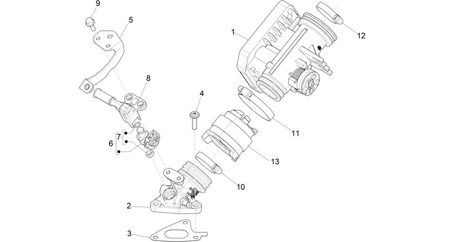 Throttle body - Injector - Induction joint