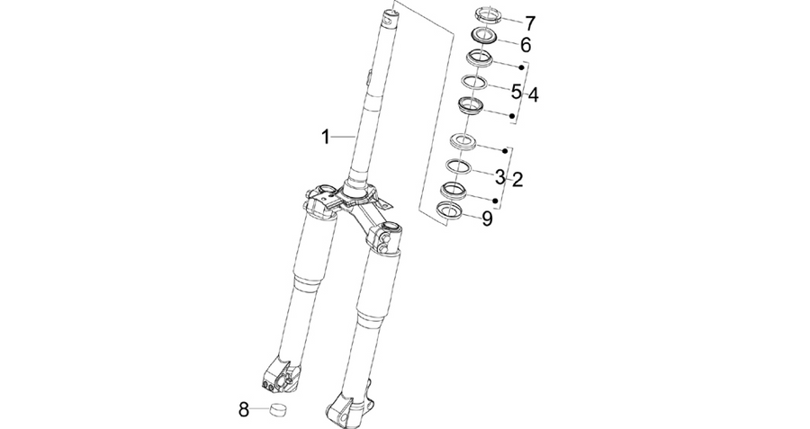 Fork/steering tube - Steering bearing unit
