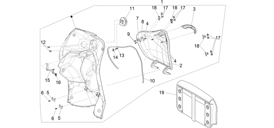 Front glove-box - Knee-guard panel