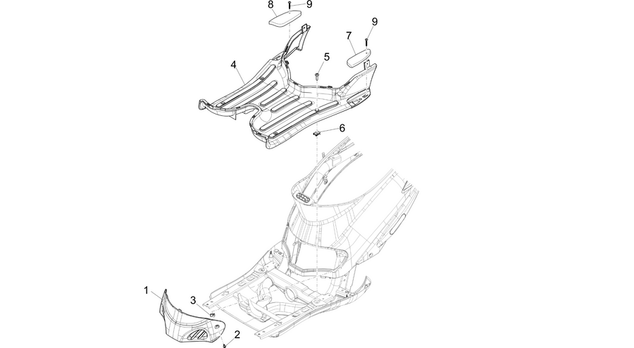 Central cover - Footrests