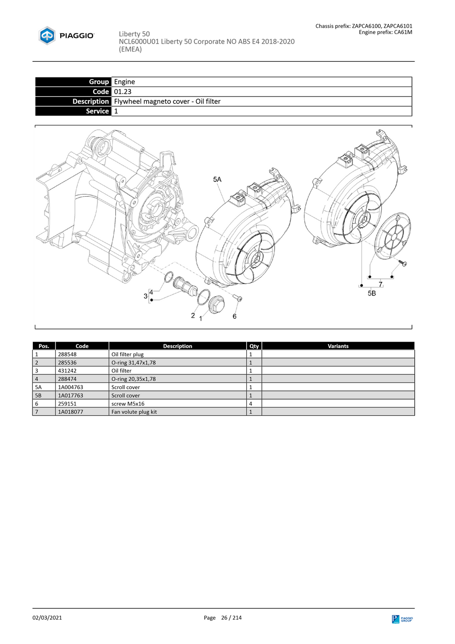 Flywheel magneto cover - Oil filter