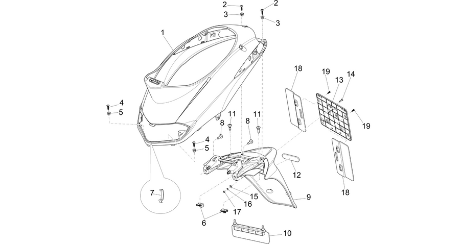 Rear cover - Splash guard