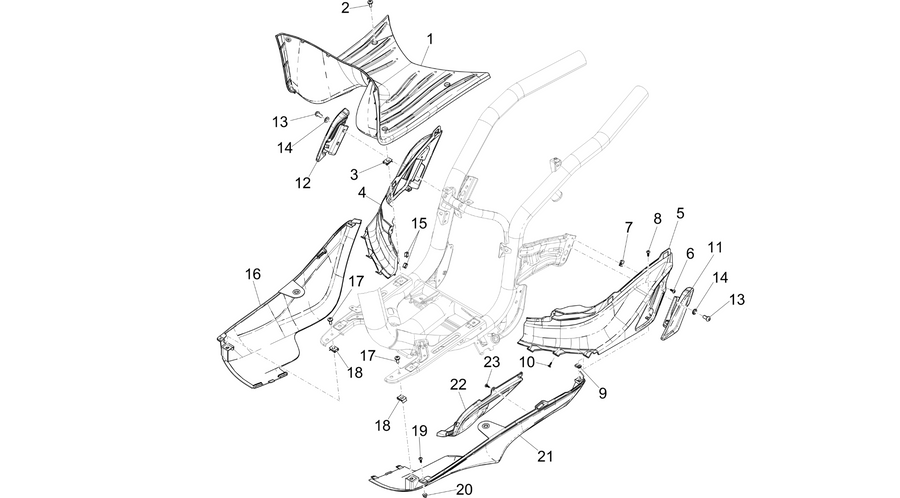 Central cover - Footrests