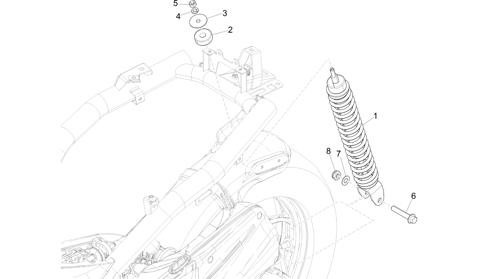 Rear suspension - Shock absorber/s