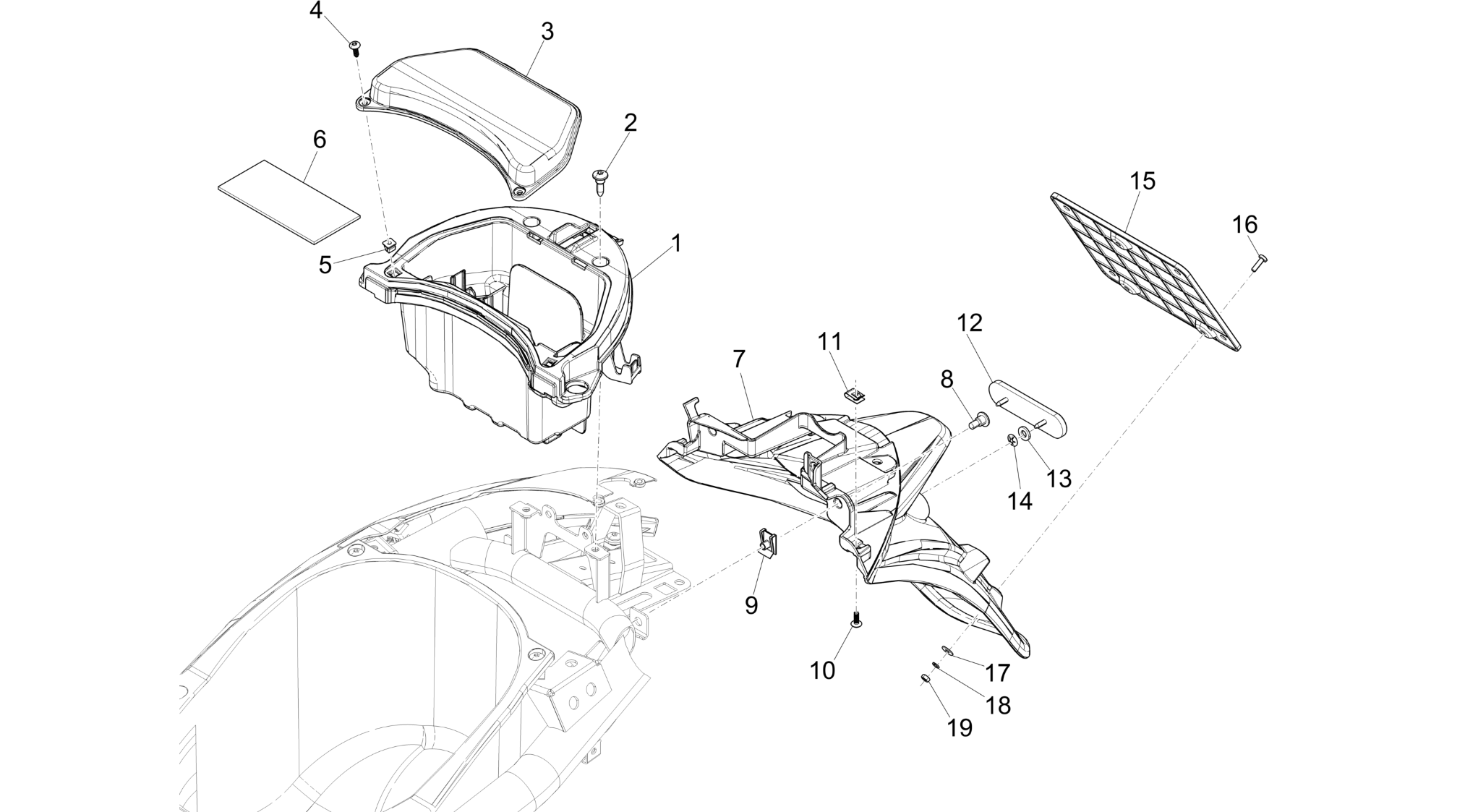 Rear cover - Splash guard