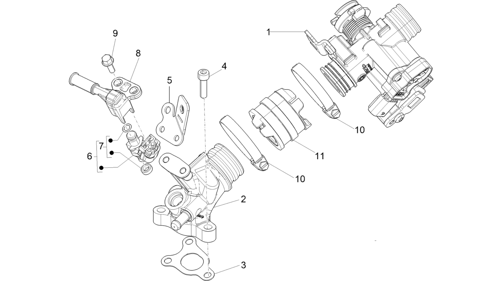 Throttle body - Injector - Induction joint