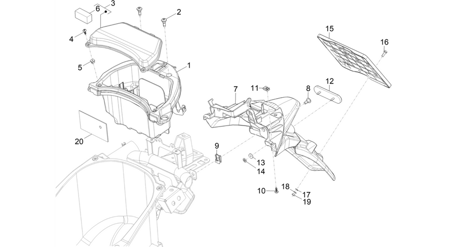 Rear cover - Splash guard