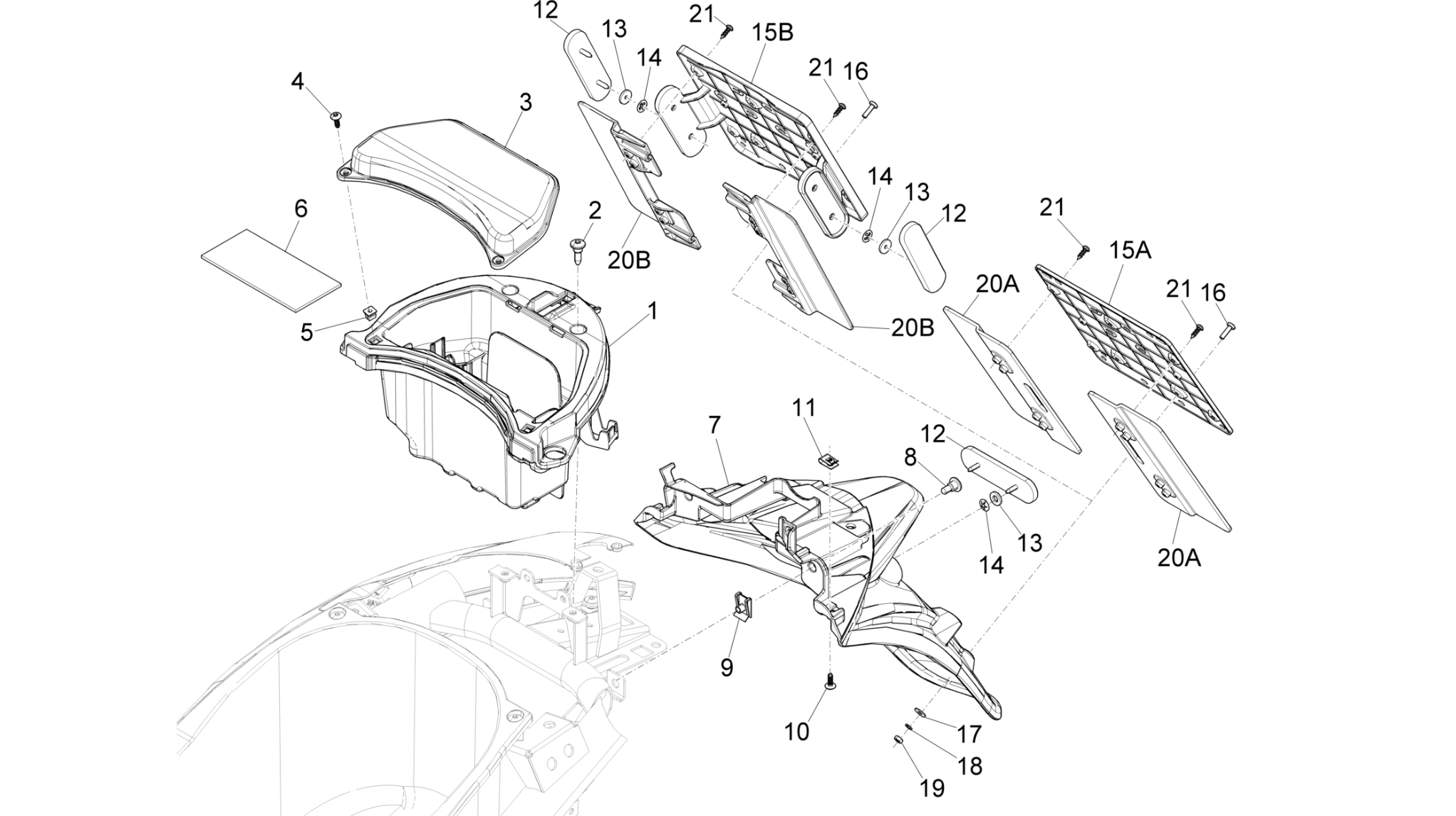 Rear cover - Splash guard