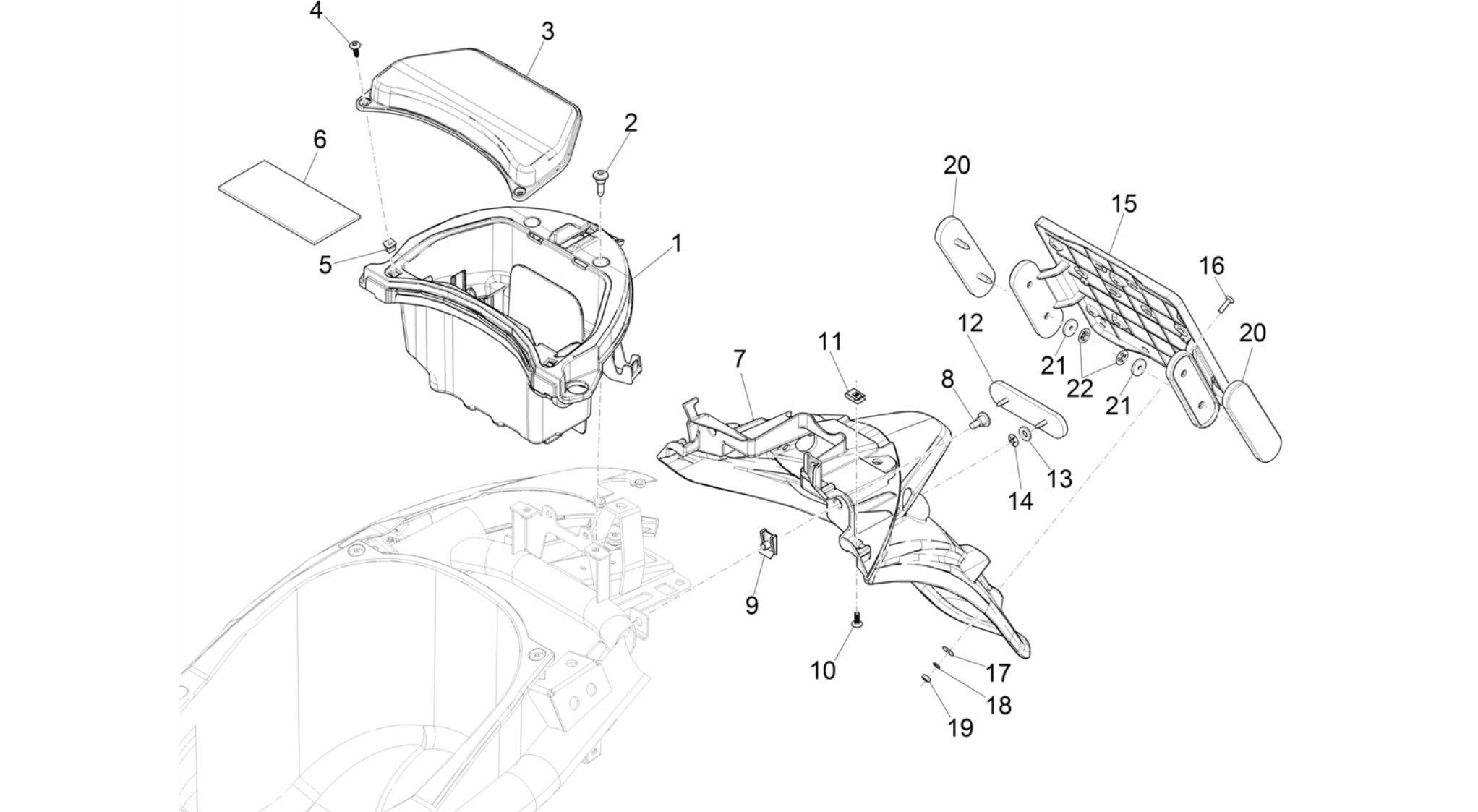 Rear cover - Splash guard