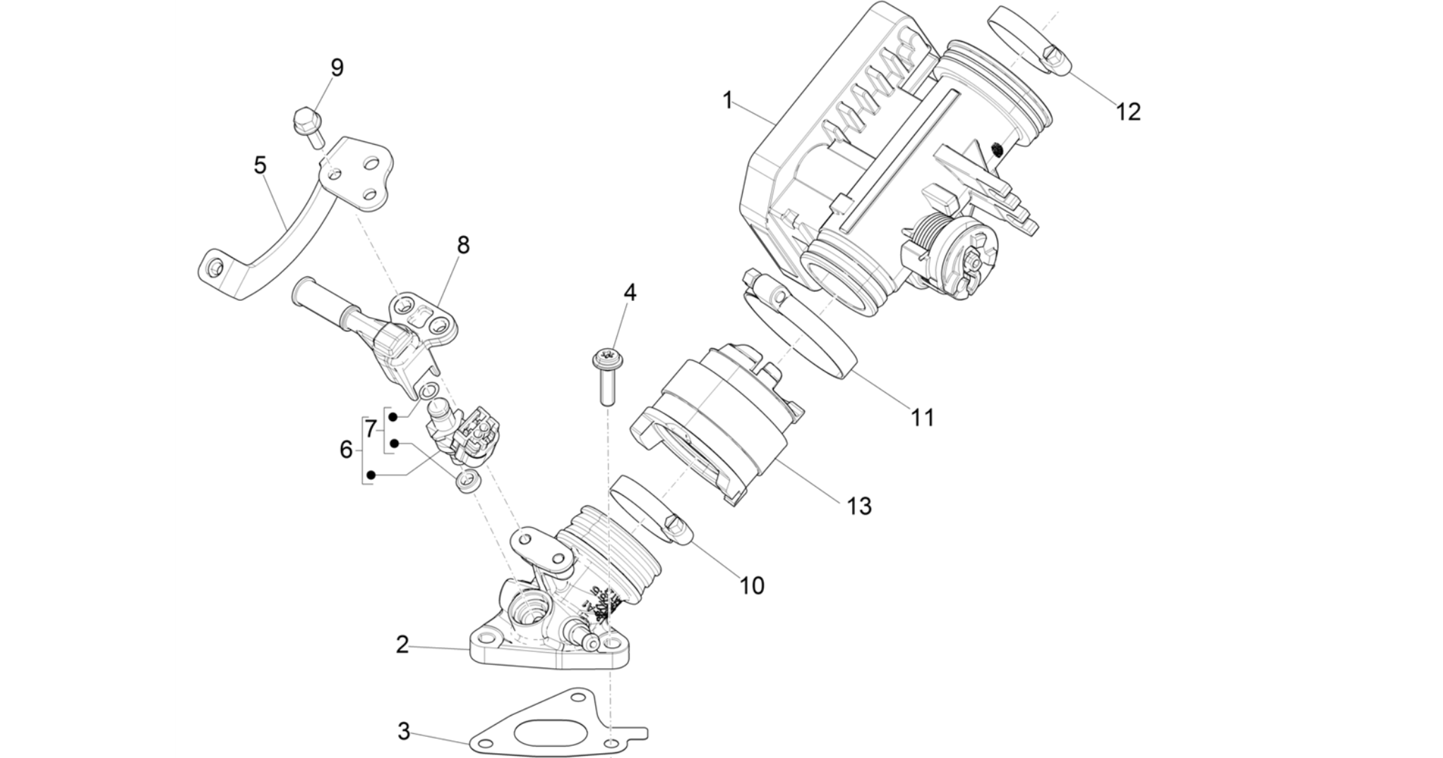 Throttle body - Injector - Induction joint