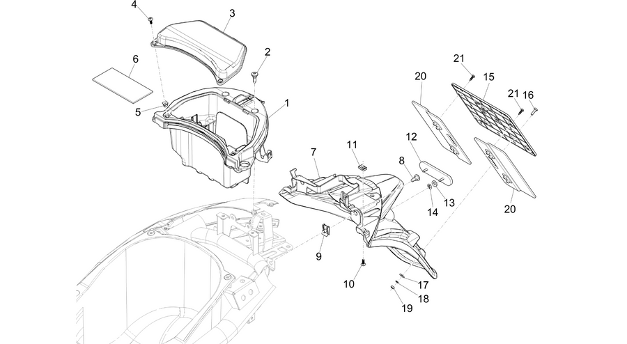 Rear cover - Splash guard