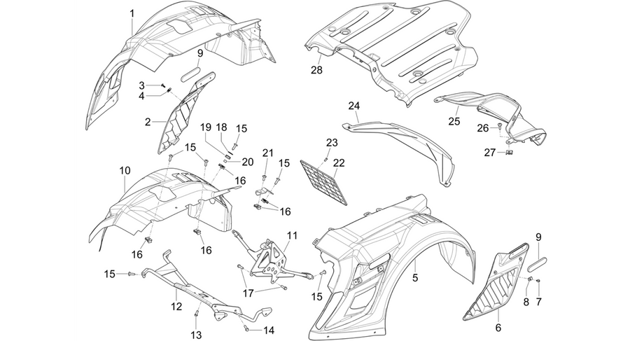 Rear cover - Splash guard