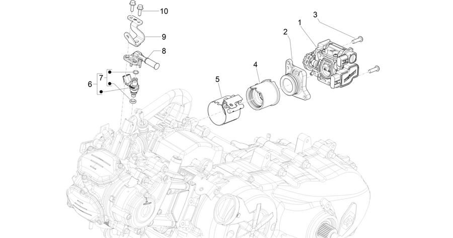 Throttle body - Injector - Induction joint