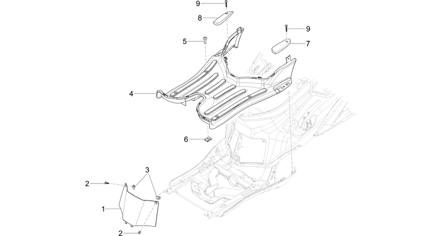 Central cover - Footrests