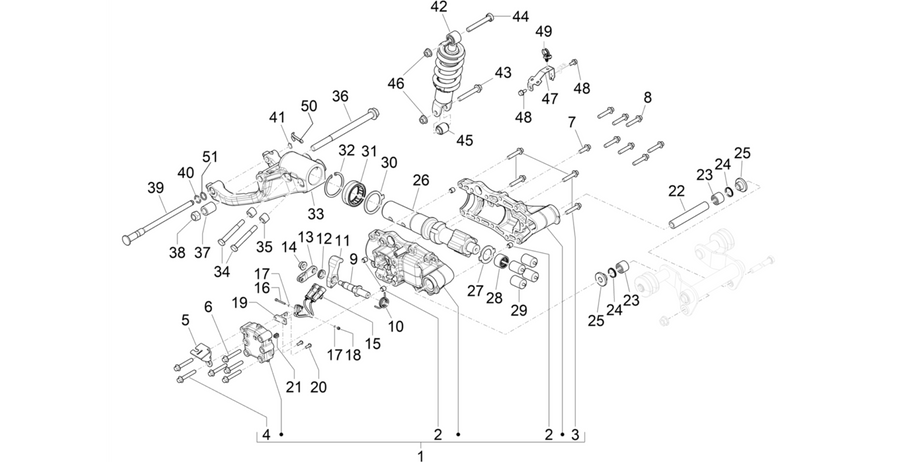 Rear suspension - Shock absorber/s