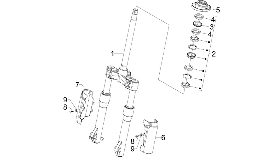 Fork/steering tube - Steering bearing unit