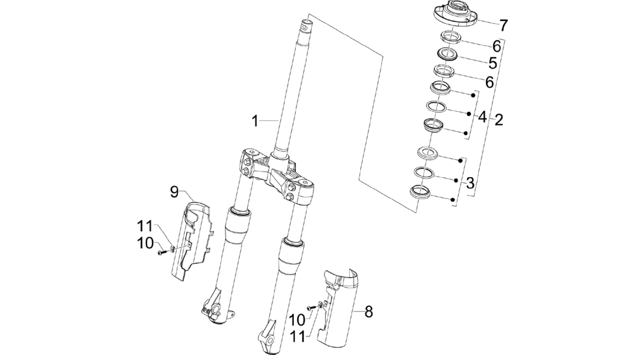 Fork/steering tube - Steering bearing unit