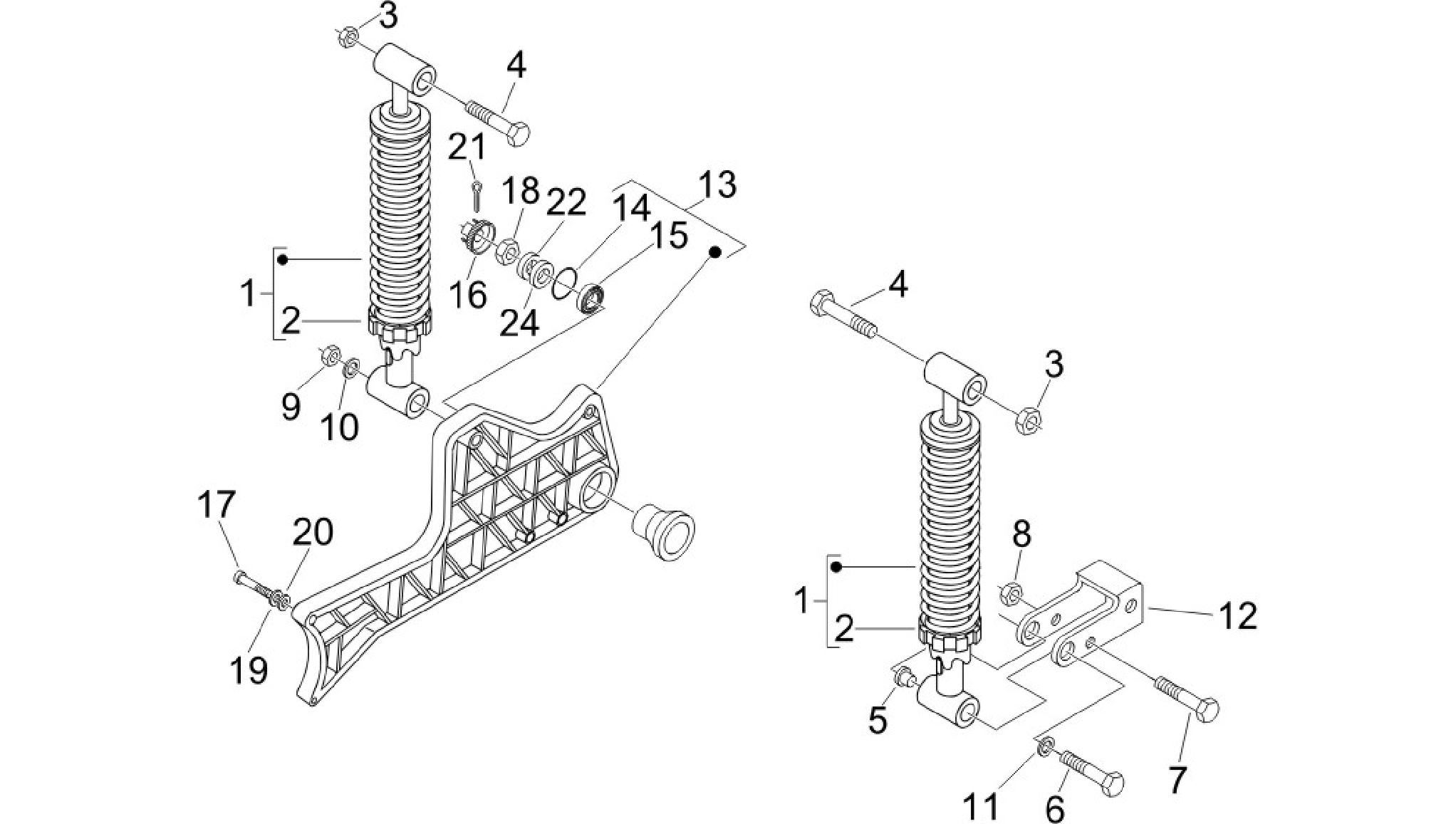 Rear suspension - Shock absorber/s
