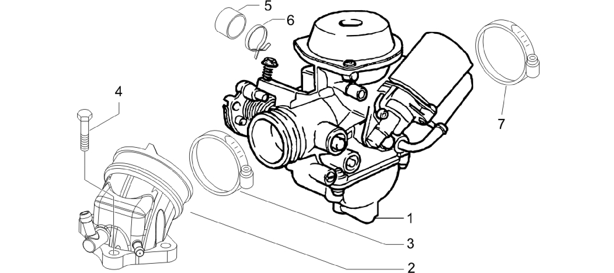 Carburettor, assembly - Union pipe