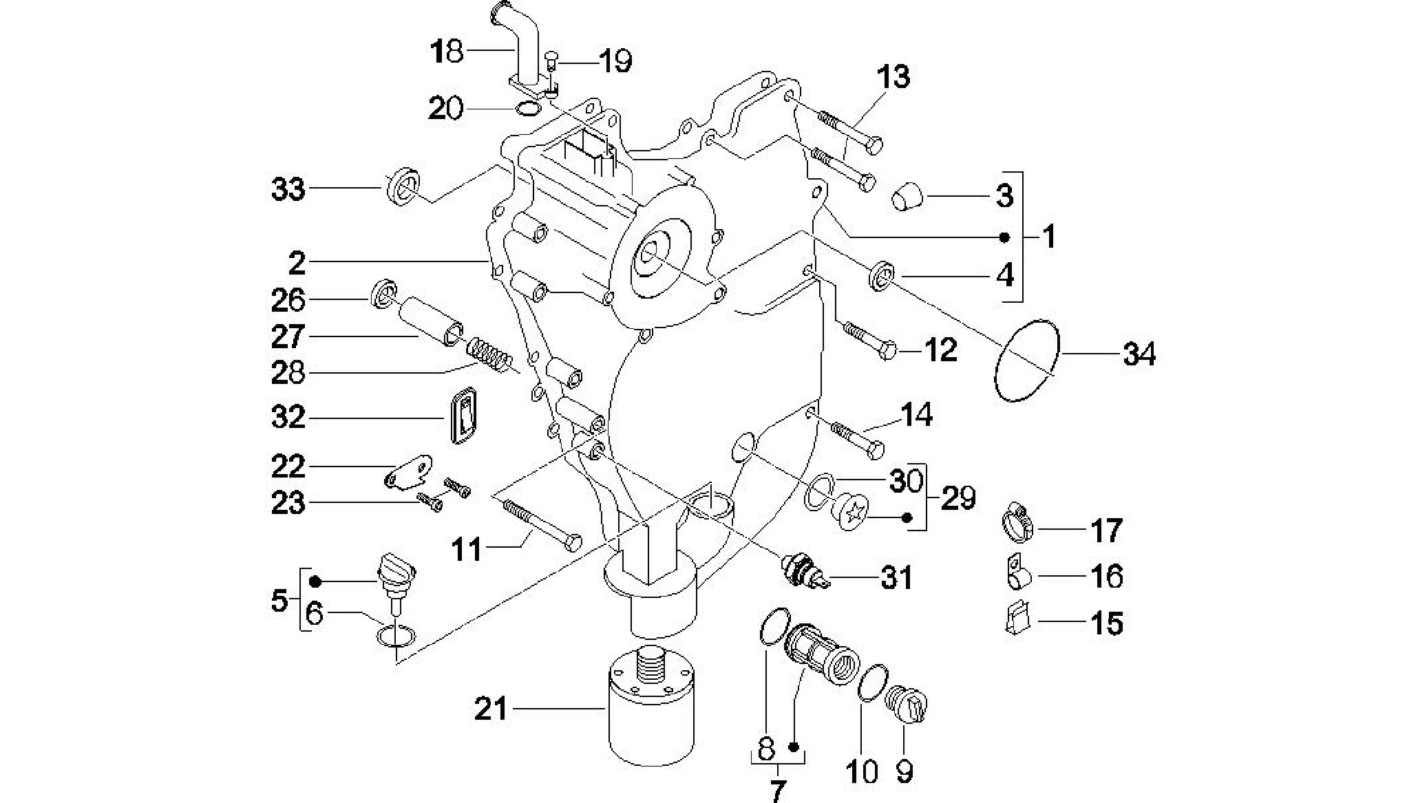 Flywheel magneto cover - Oil filter
