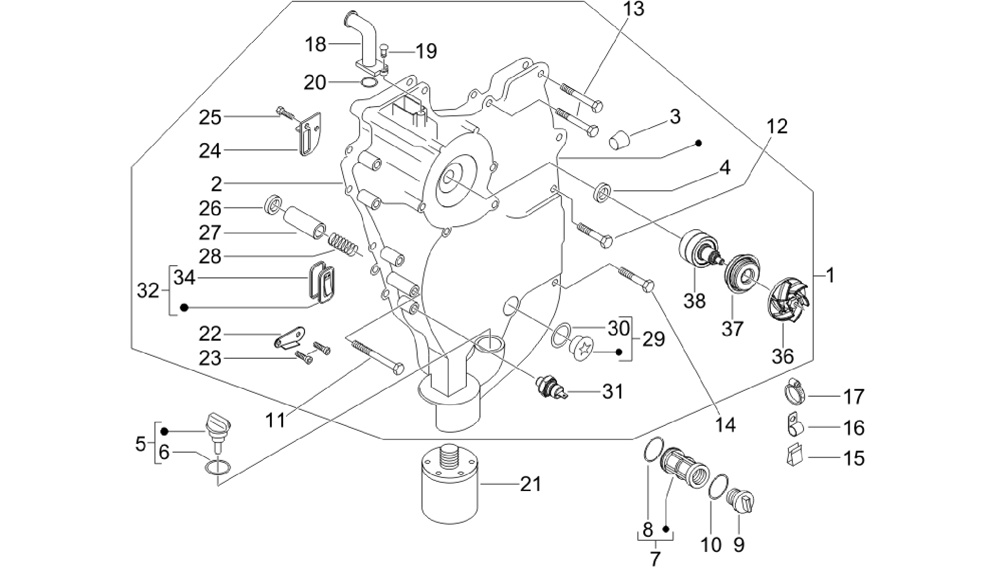 Flywheel magneto cover - Oil filter