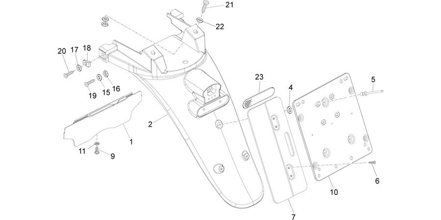 Rear cover - Splash guard