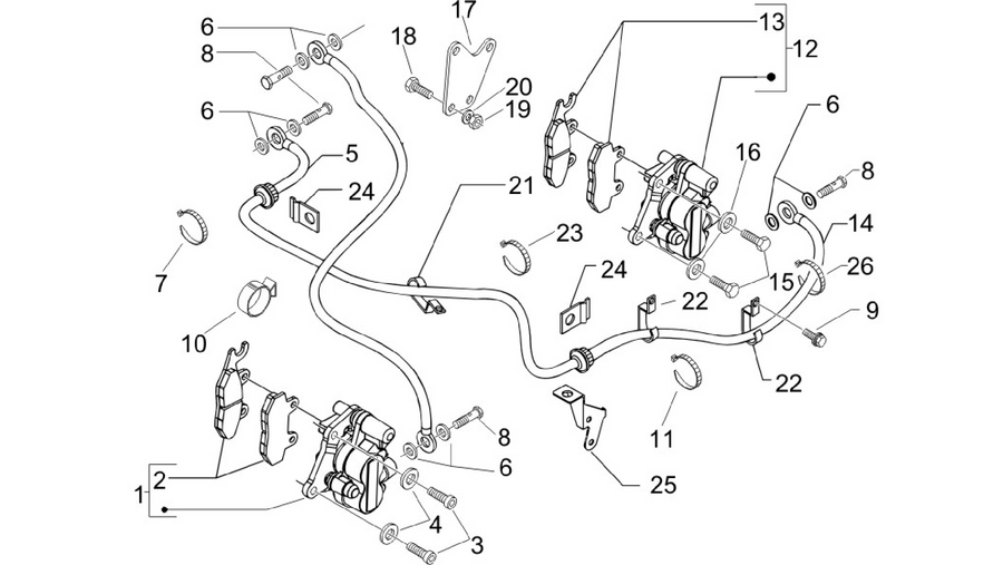 Brakes pipes - Calipers