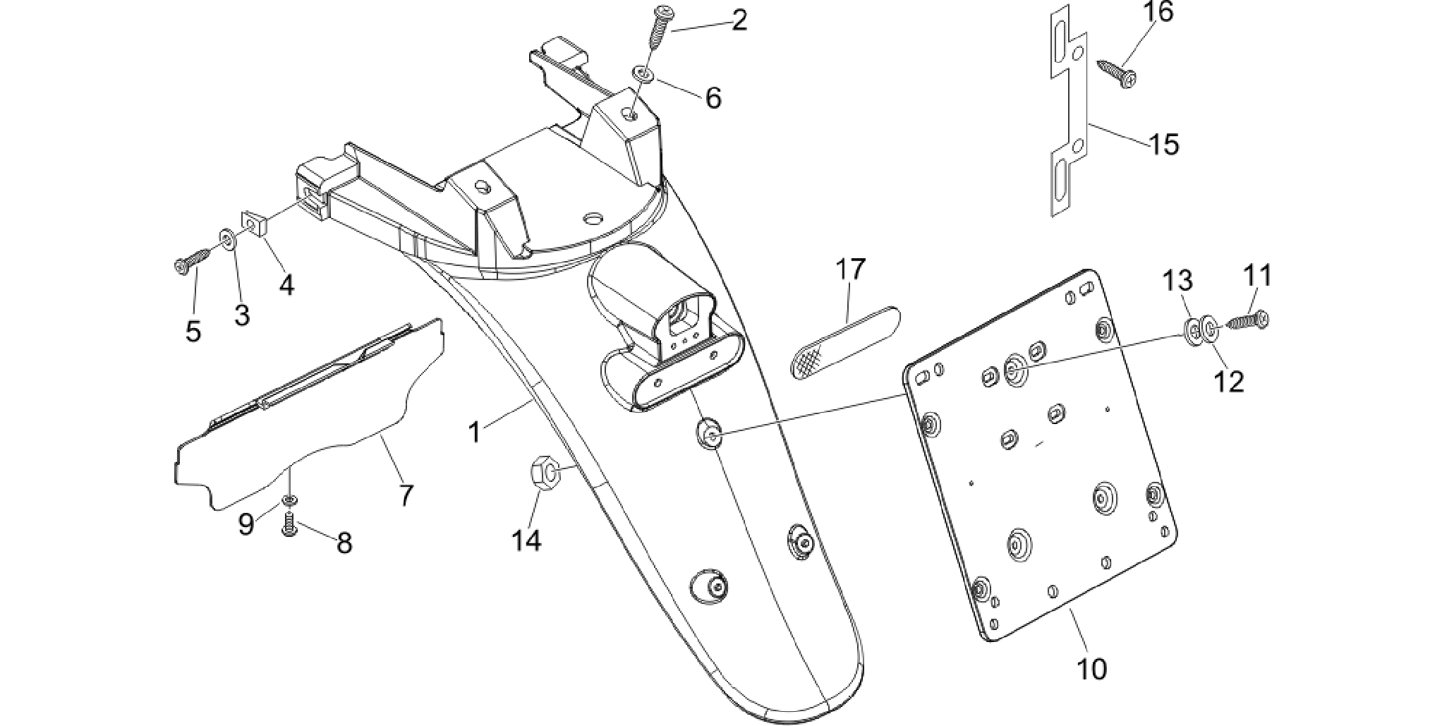 Rear cover - Splash guard