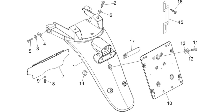 Rear cover - Splash guard