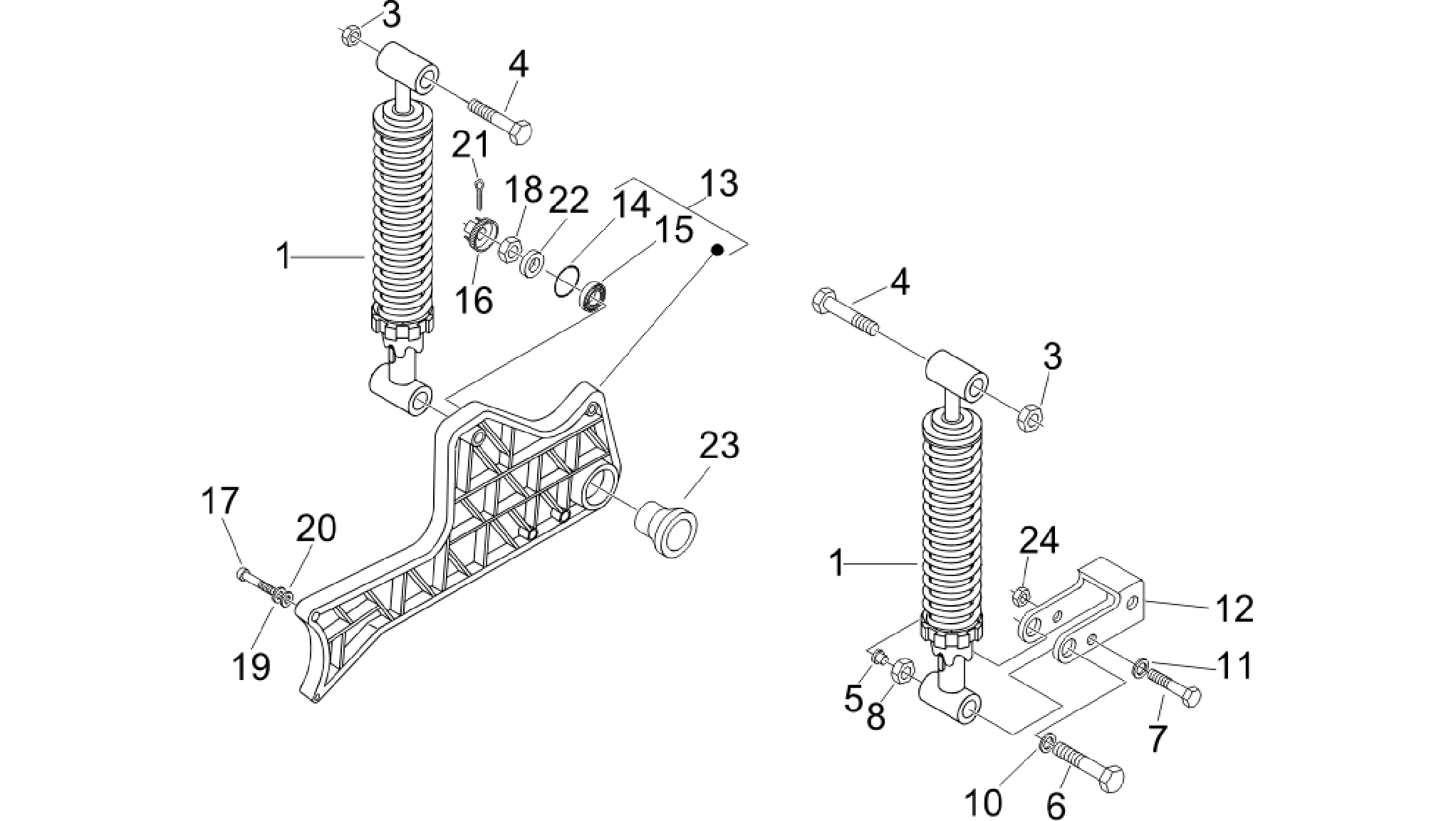 Rear suspension - Shock absorber/s