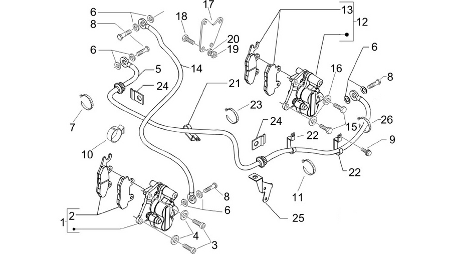 Brakes pipes - Calipers