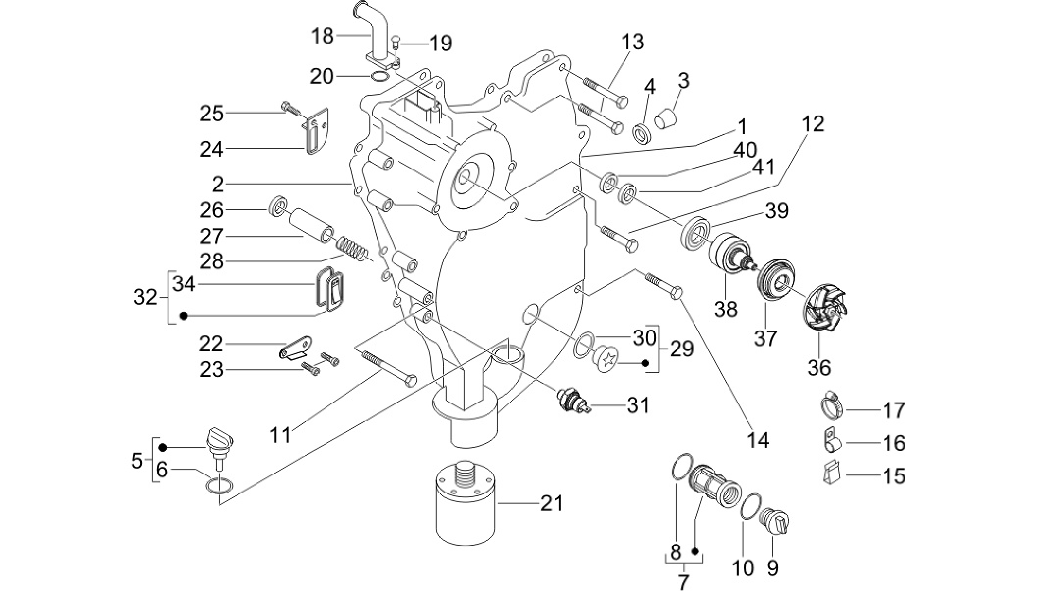 Flywheel magneto cover - Oil filter