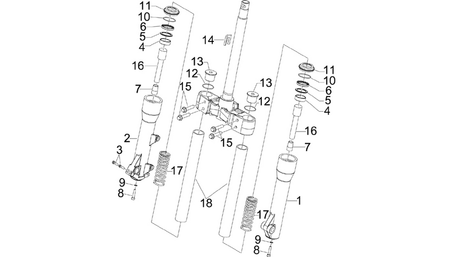 Fork's components (Kayaba)