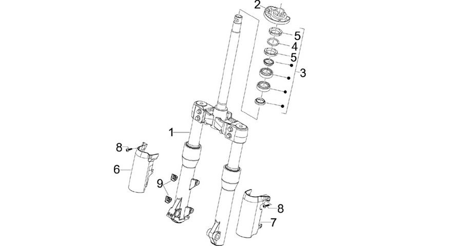 Fork/steering tube - Steering bearing unit