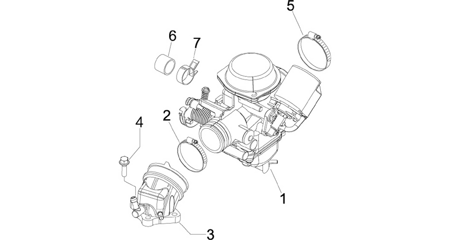 Carburettor, assembly - Union pipe
