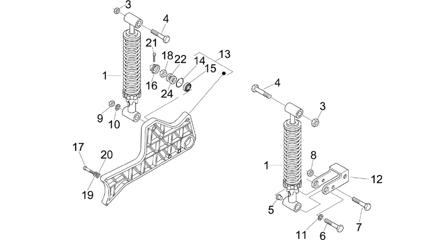 Rear suspension - Shock absorber/s