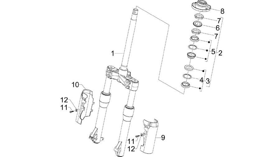 Fork/steering tube - Steering bearing unit