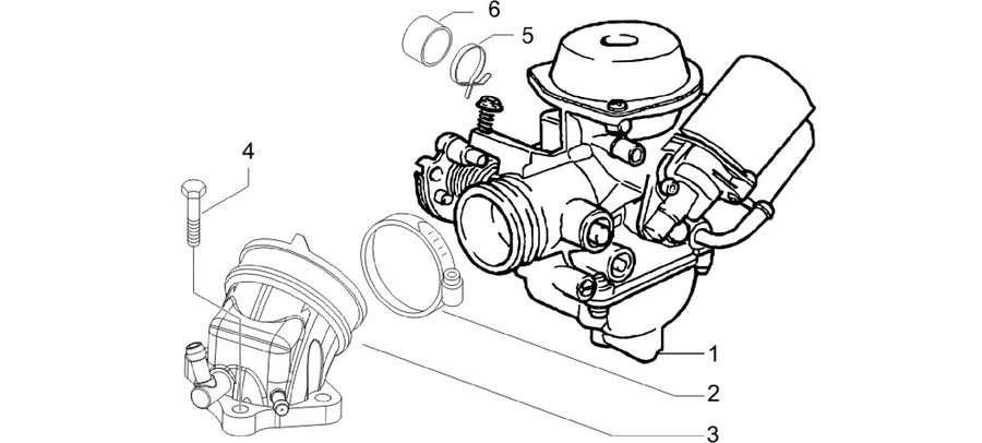 Carburettor, assembly - Union pipe